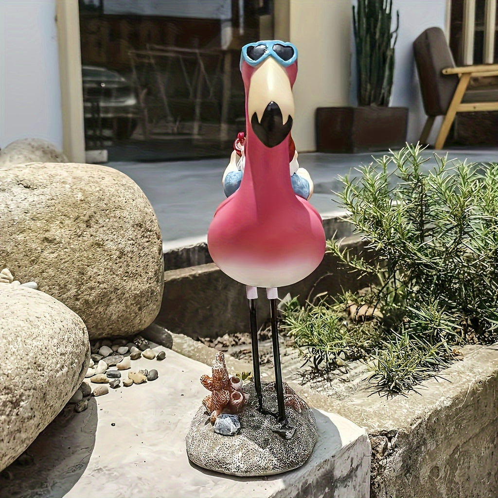 Avtoit | Flamingo relaxing garden gnome statue
