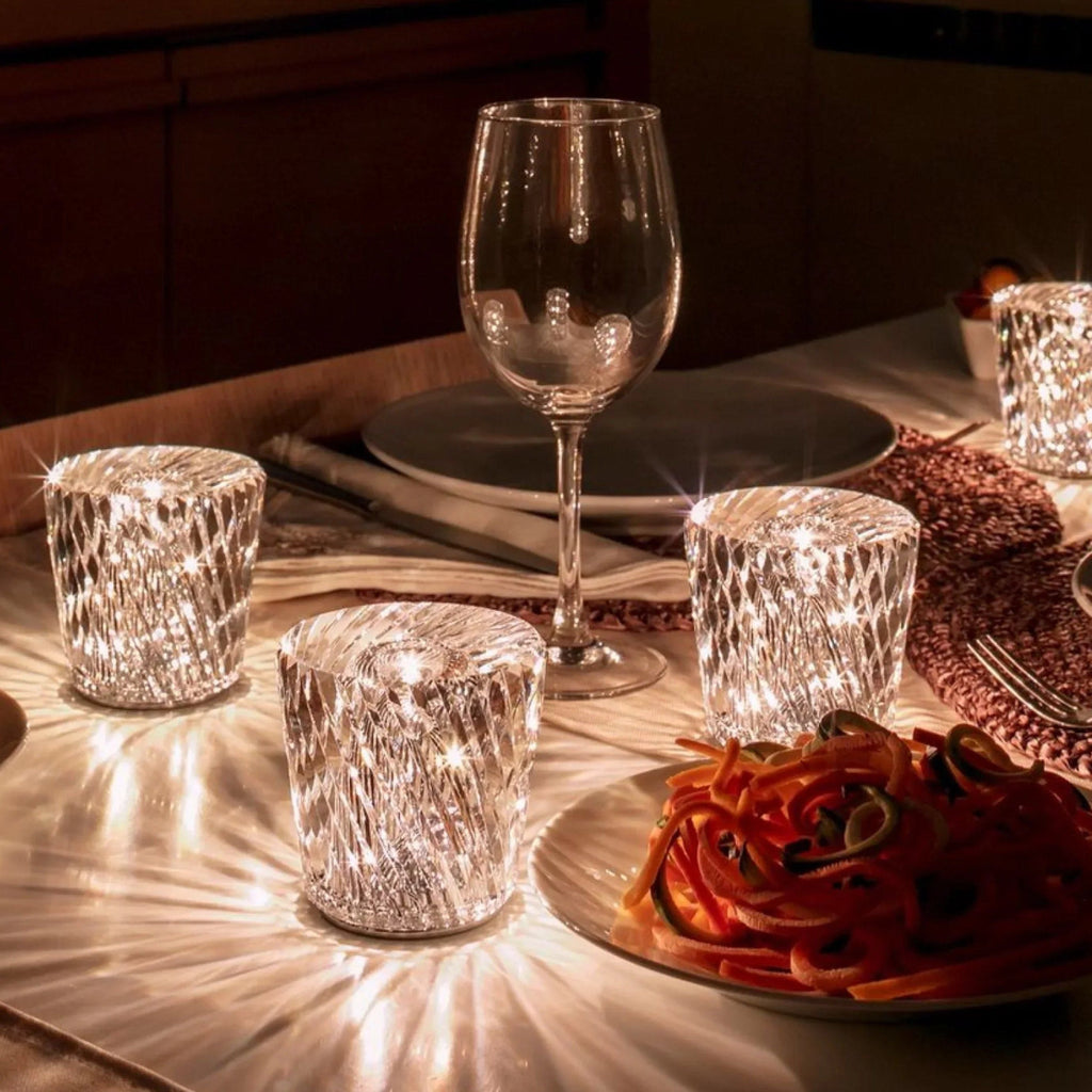Rechargeable Crystal LED Table Lamp with Cordless Design