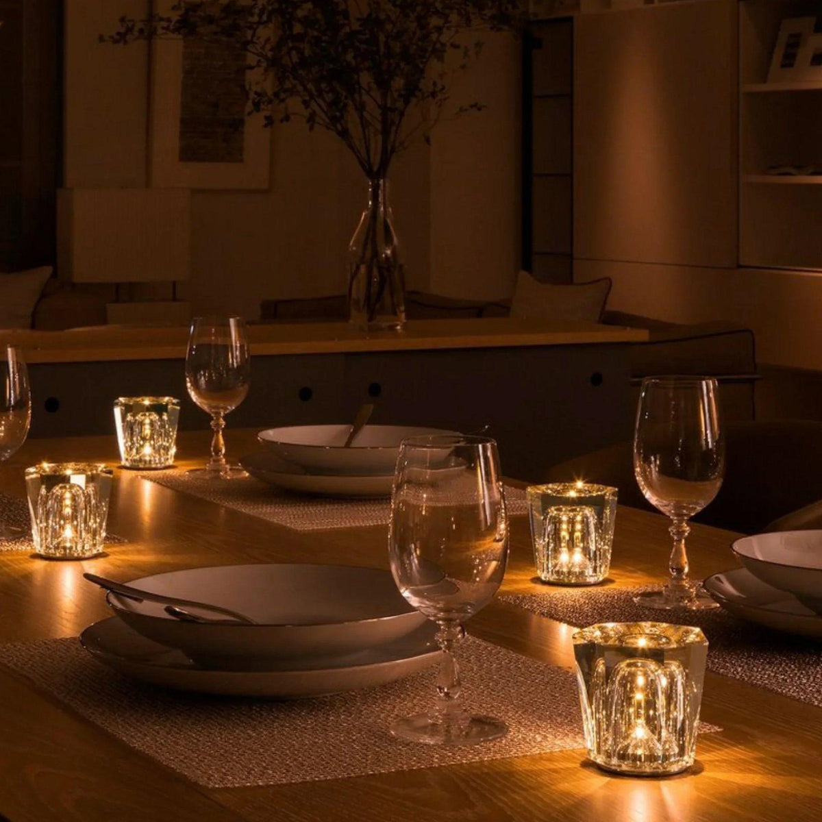 Rechargeable Crystal LED Table Lamp with Cordless Design