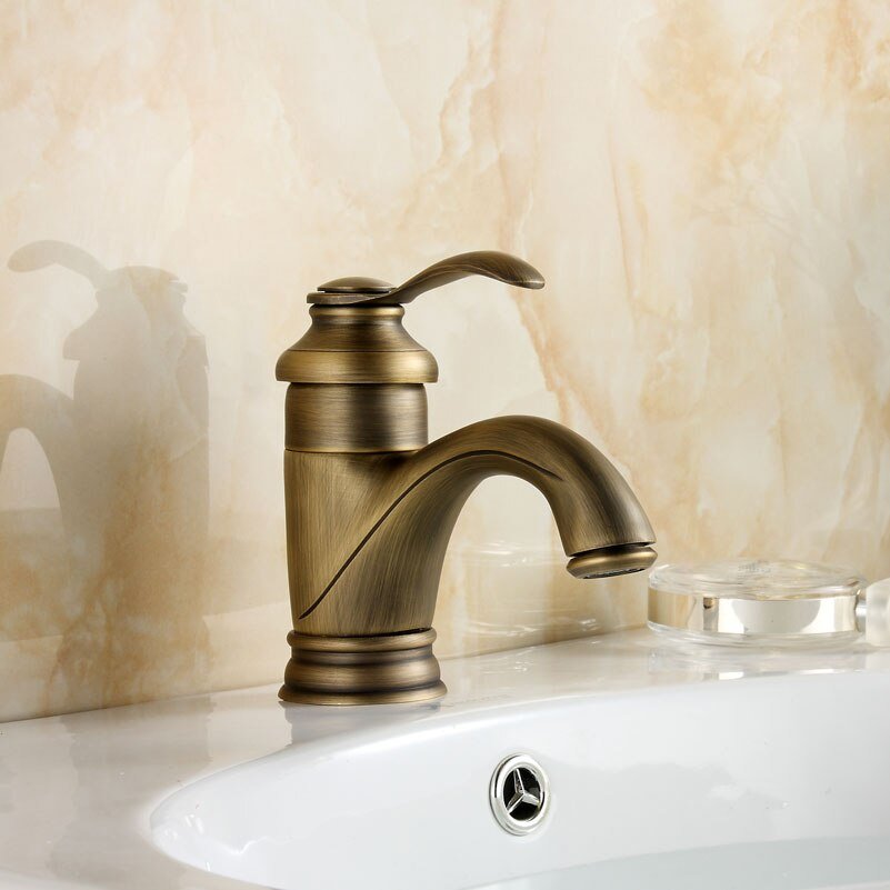 Avtoit | Antique Brass Tap Bathroom Fixtures Faucet Sink Mixer Tap