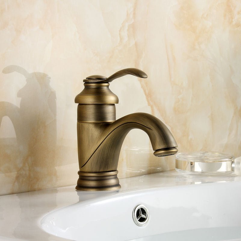 Avtoit | Antique Brass Tap Bathroom Fixtures Faucet Sink Mixer Tap
