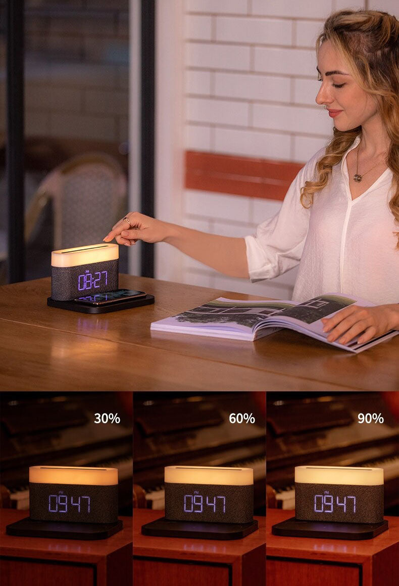 Avtoit | 3-in-1 Wireless Charger, LED Lamp & Digital Alarm Clock | Fast Charging Dock