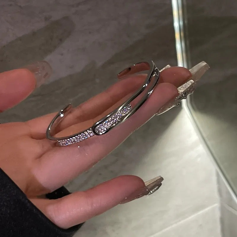 Avtoit | Open bracelet made of 925 sterling silver with zirconia