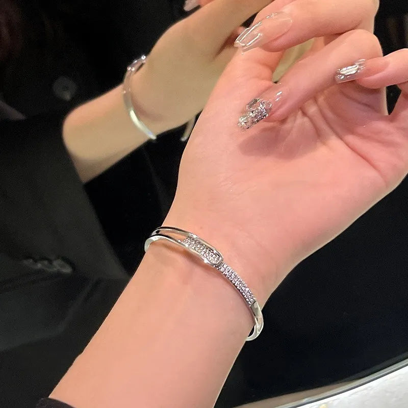 Avtoit | Open bracelet made of 925 sterling silver with zirconia