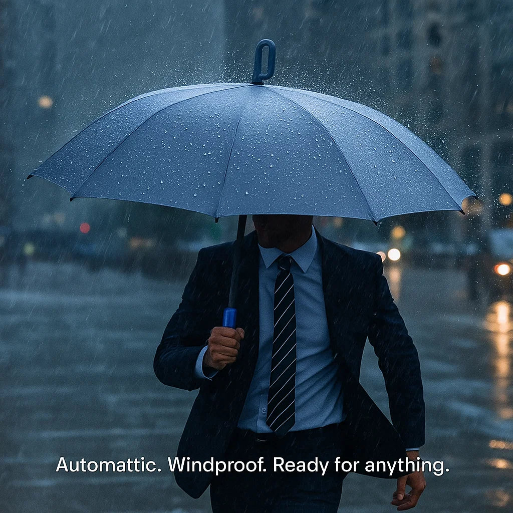 Avtoit | Wind-Resistant Automatic Folding Umbrella with Large Buckle Handle – Compact & Durable