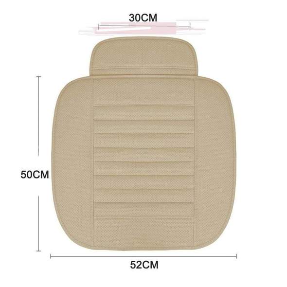 Car Seat Cushion with Leather Cover and Bamboo Charcoal, Front or Rear Seat