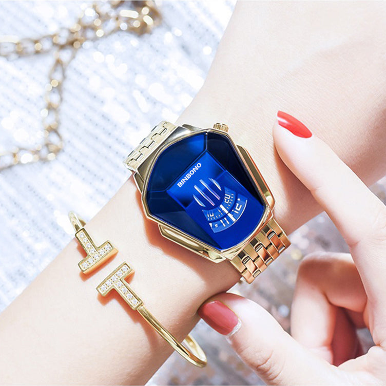 Men's Diamond-Style Quartz Watch with Creative Second Hand