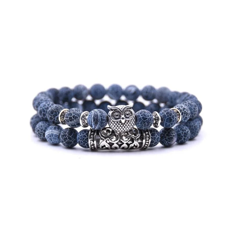 Avtoit | Owl Charm Natural Stone Bracelet