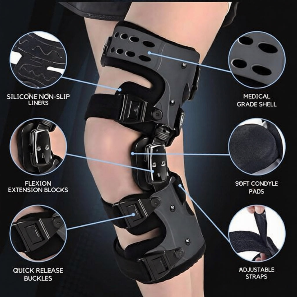 Avtoit | Osteoarthritis Unloader Knee Brace | Medial & Lateral Support for Bone-on-Bone Arthritis Relief, Adjustable Size for Enhanced Comfort
