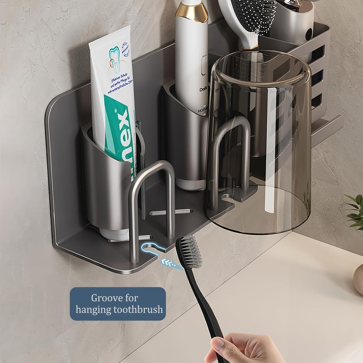 Avtoit | BristleHub Wall-Mounted Electric Toothbrush Holder – Aluminium Bathroom Organiser with Drainage Holes