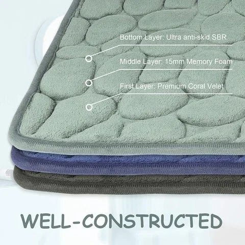 Avtoit | Cobblestone Embossed Bathroom Bath Mat