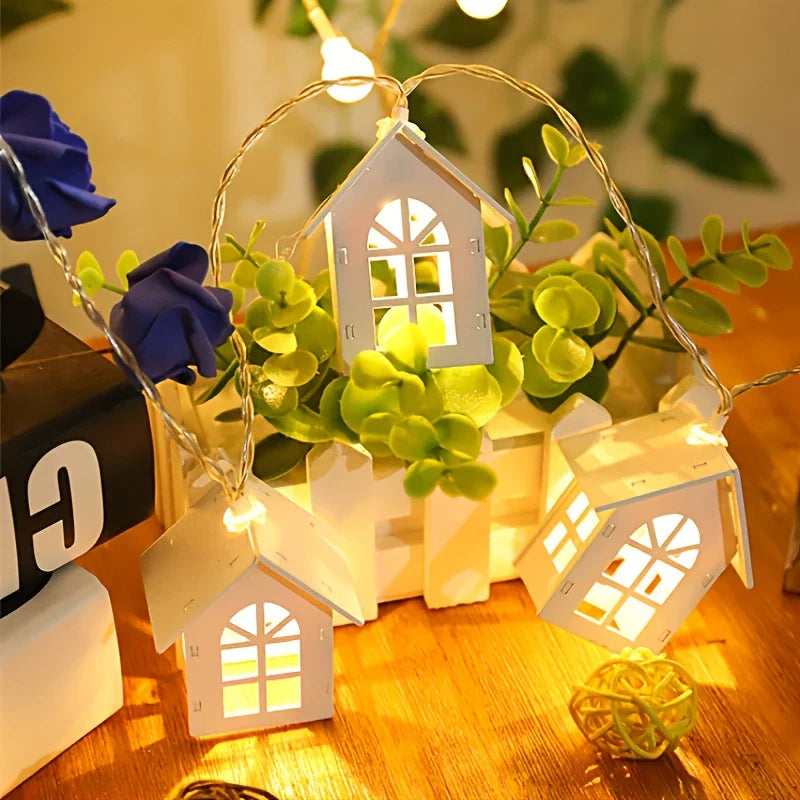 Avtoit | LED fairy lights with mini houses - Decorative Christmas lighting for indoor use