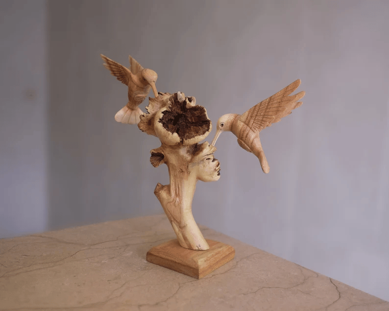 Avtoit | Hummingbird Feeding on a Flower, Handmade Sculpture
