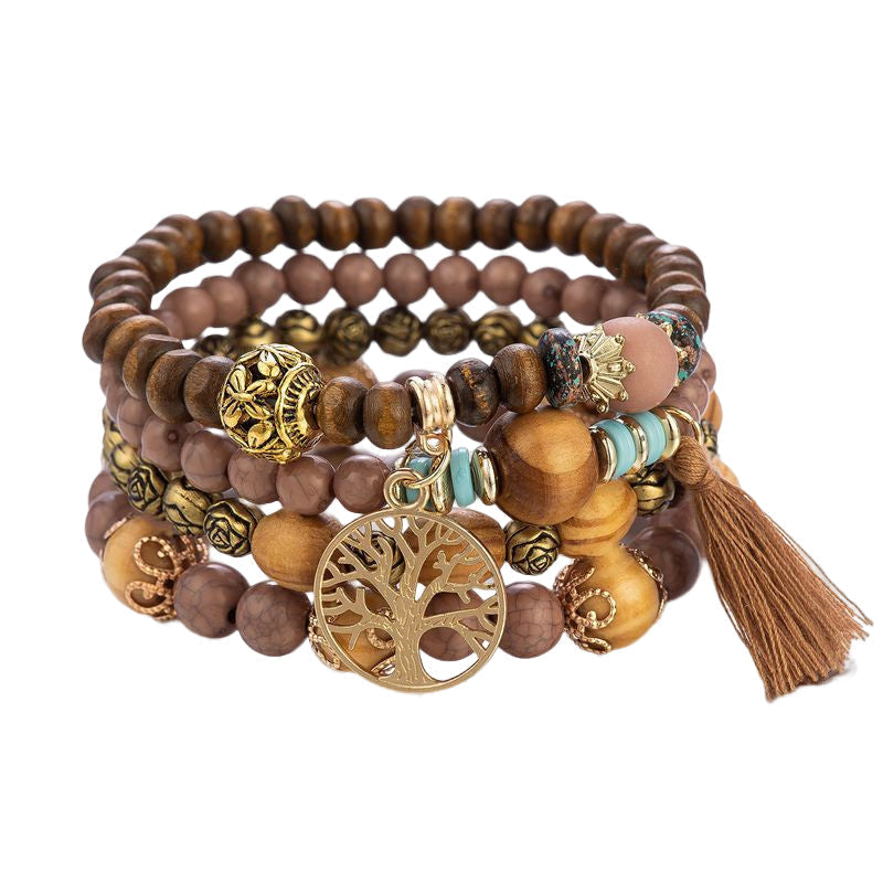 Avtoit | Boho Multilayer Wooden Bead Bracelet
