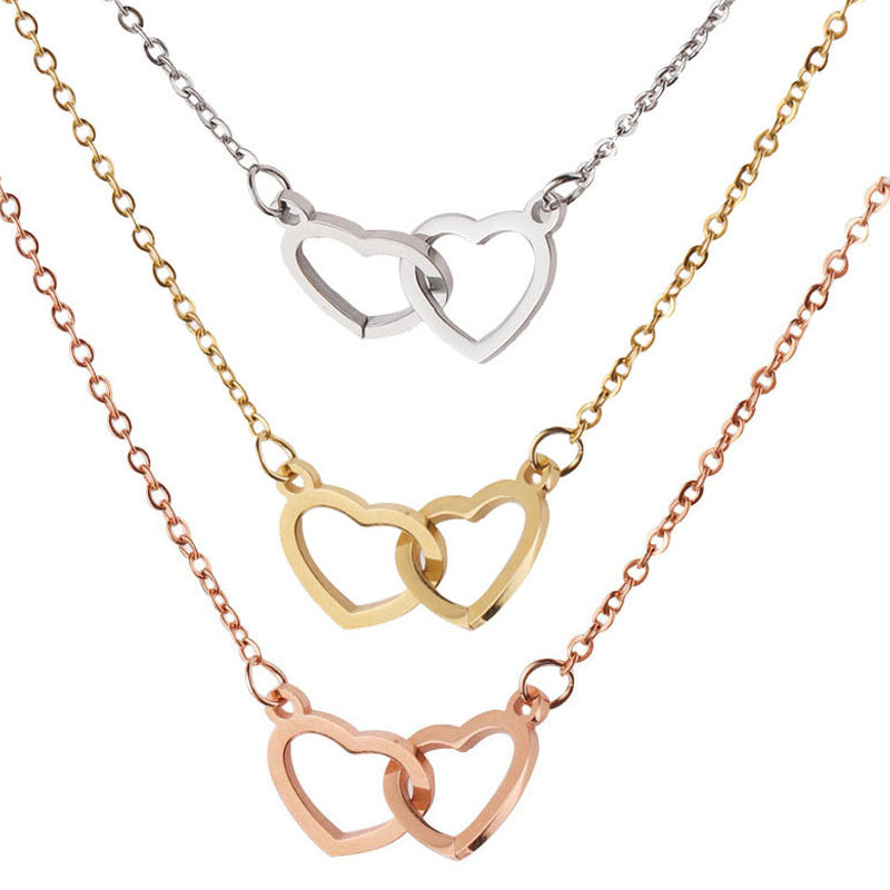 Avtoit | Two Hearts Necklace with Rotating Rose Gift Box