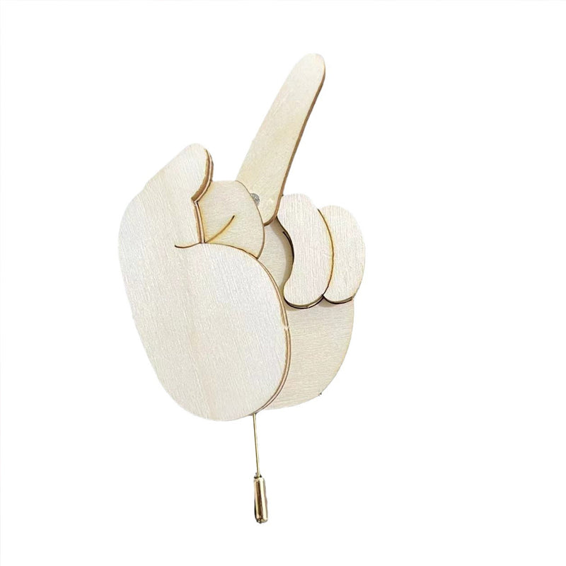 Avtoit | Funny Wooden Finger Brooch