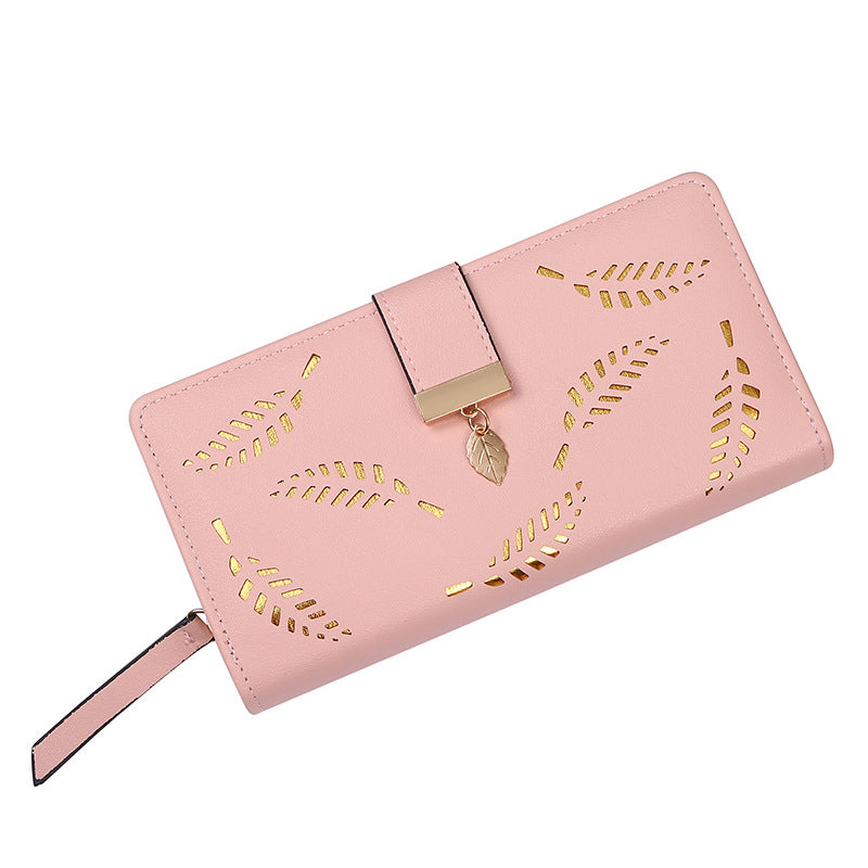 Avtoit | Long wallet for women with leaf pattern
