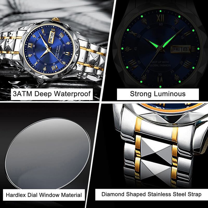 Avtoit | Waterproof Luminous Stainless Steel Two-tone Quartz Men's Watch