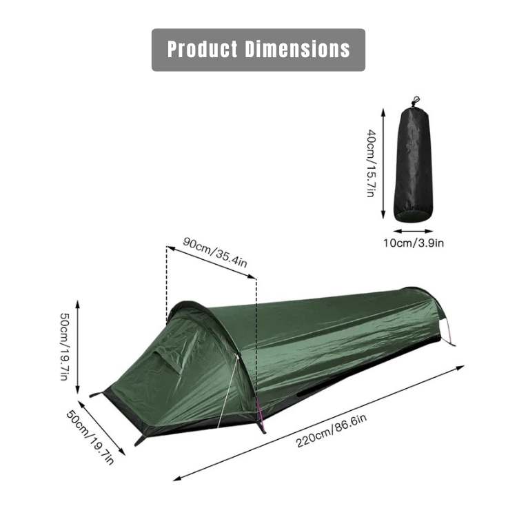 Ultralight Single-Person Camping Tent with Waterproof Polyester and Oxford Base