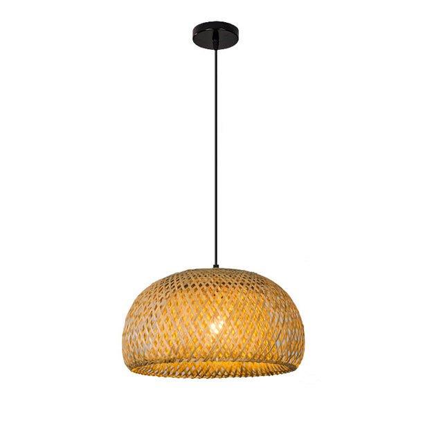 Avtoit | Hanging ceiling lamp made of bamboo C │ Handmade lighting from wood and rattan for interior decoration