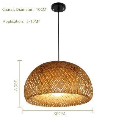 Avtoit | Hanging ceiling lamp made of bamboo C │ Handmade lighting from wood and rattan for interior decoration