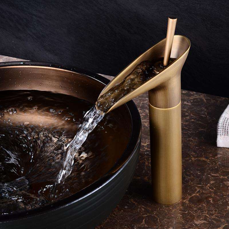 Avtoit | Waterfall Antique Faucet Bathroom Sink Faucet Brass Sink Mixers
