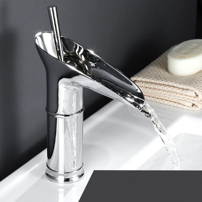 Avtoit | Antique Brass Waterfall Basin Tap – Vintage Bathroom Mixer Faucet with Hot & Cold Control