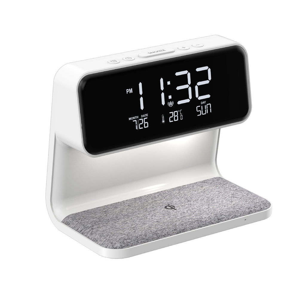 Avtoit | 3-in-1 Bedside Lamp with Wireless Charger – LCD Alarm Clock & Touch Dimmable LED Table Lamp