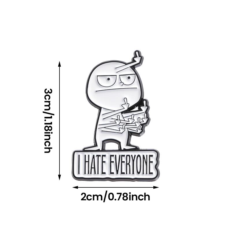 Avtoit | I HATE ALL funny brooch