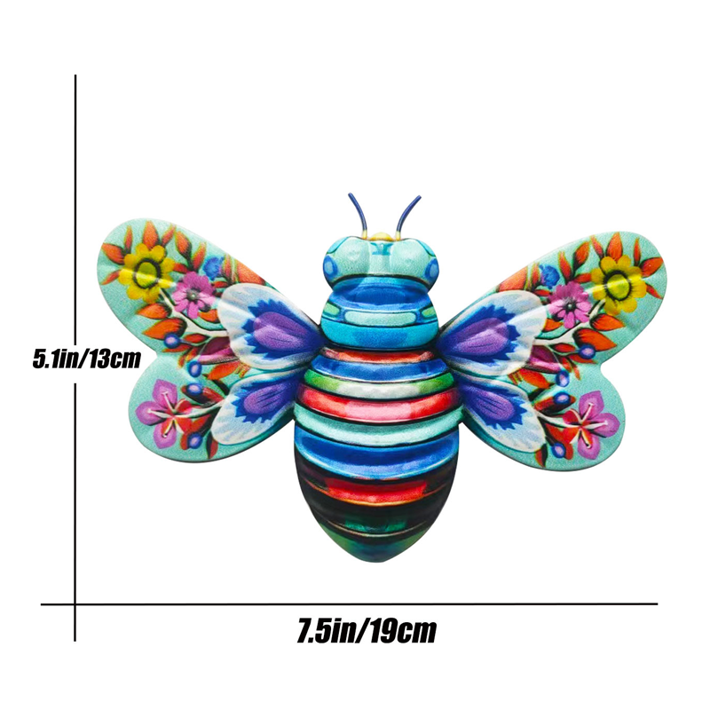 Avtoit | Iron Bee Art Sculpture Hanging Wall Decorations for Garden