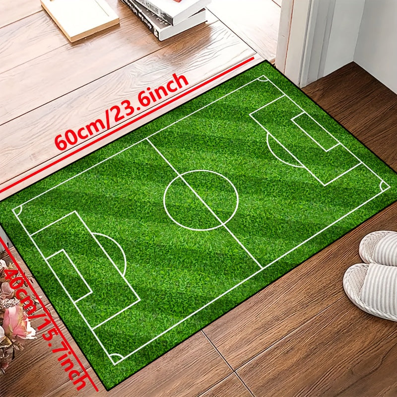 Avtoit | Football Field Pattern Carpet - non-slip washable lounge mats for living room, bedroom, garden or gaming room