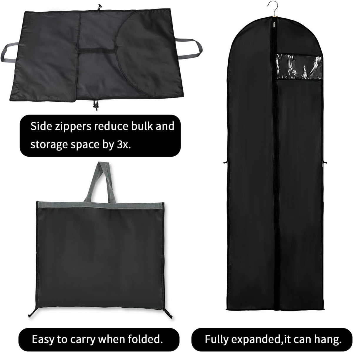 Avtoit | Long Garment Storage Cover – 180cm Dress Bag with Zipper & Window (Buy 1, Get 1 FREE)