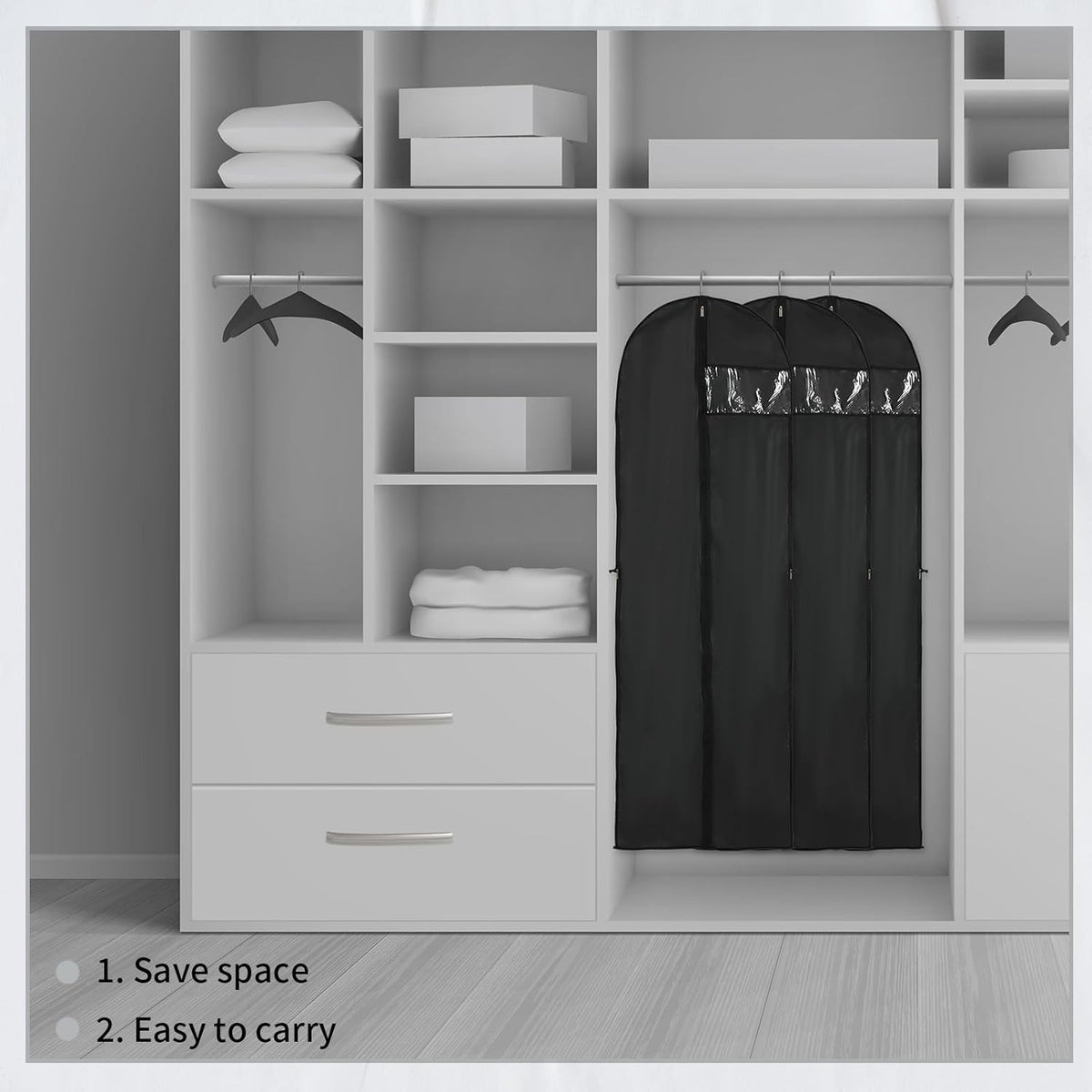 Avtoit | Long Garment Storage Cover – 180cm Dress Bag with Zipper & Window (Buy 1, Get 1 FREE)