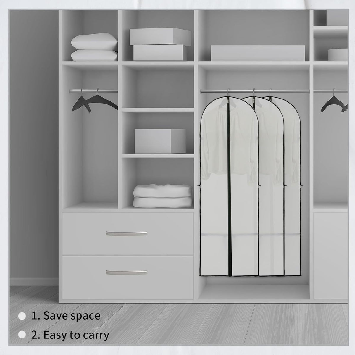 Avtoit | Long Garment Storage Cover – 180cm Dress Bag with Zipper & Window (Buy 1, Get 1 FREE)