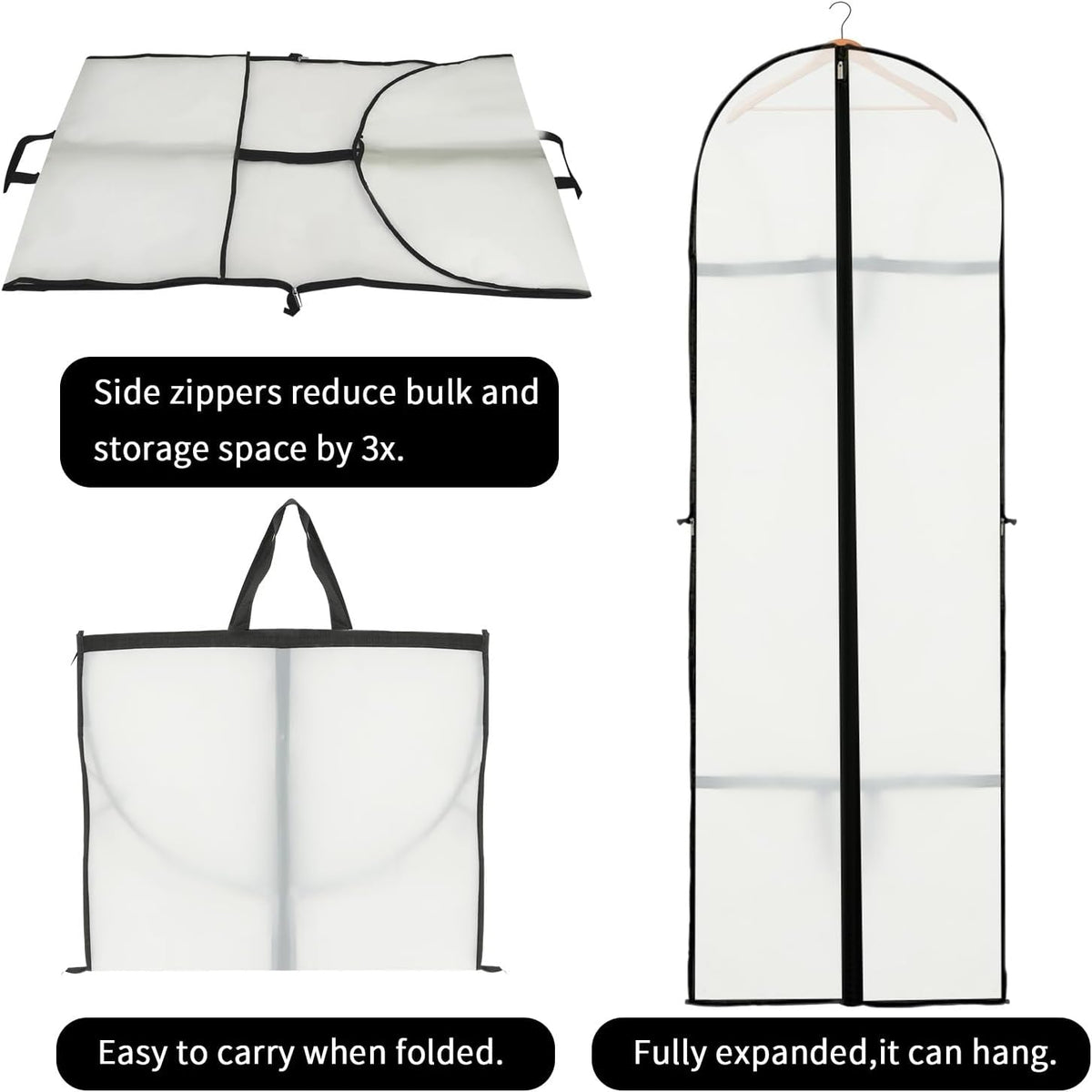 Avtoit | Long Garment Storage Cover – 180cm Dress Bag with Zipper & Window (Buy 1, Get 1 FREE)