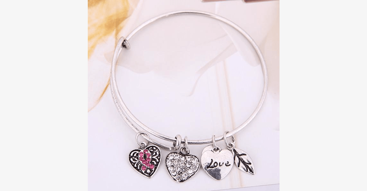 Avtoit | Pink Ribbon Charm Bracelet
