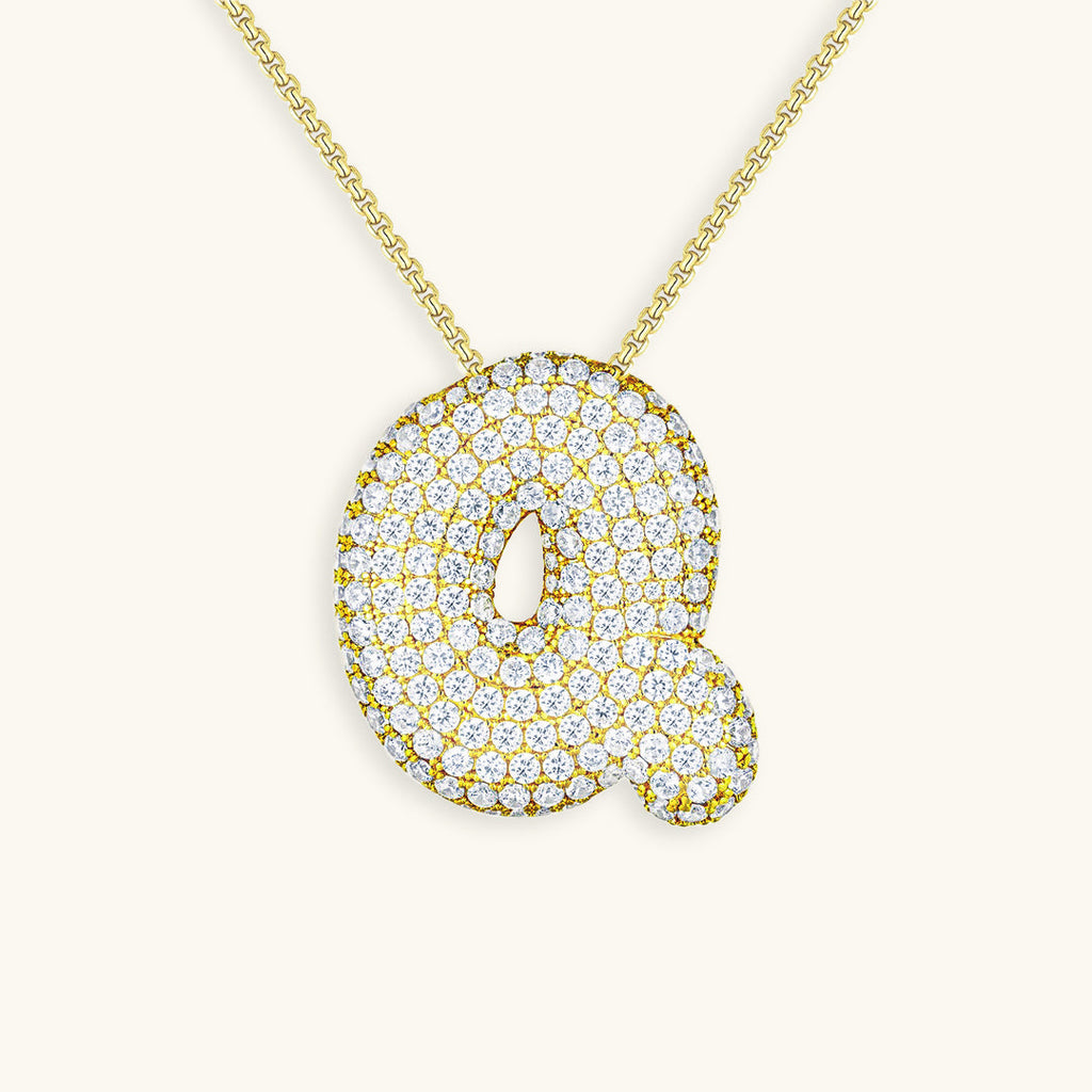 Avtoit | Bubble Initial-Diamond-Necklace