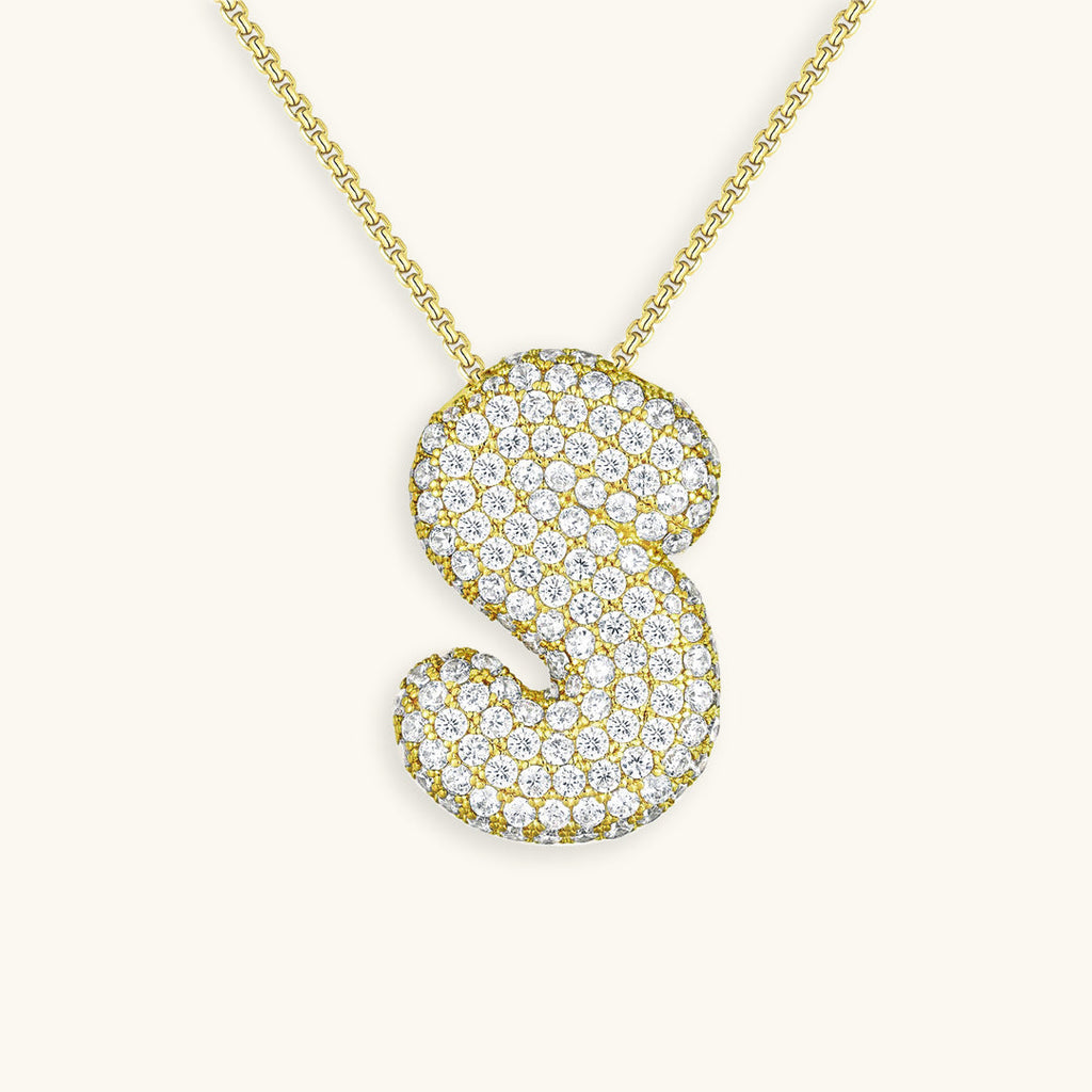 Avtoit | Bubble Initial-Diamond-Necklace