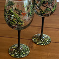 Avtoit | Hand Painted Four Seasons Tree Wine Glasses | Unique Art