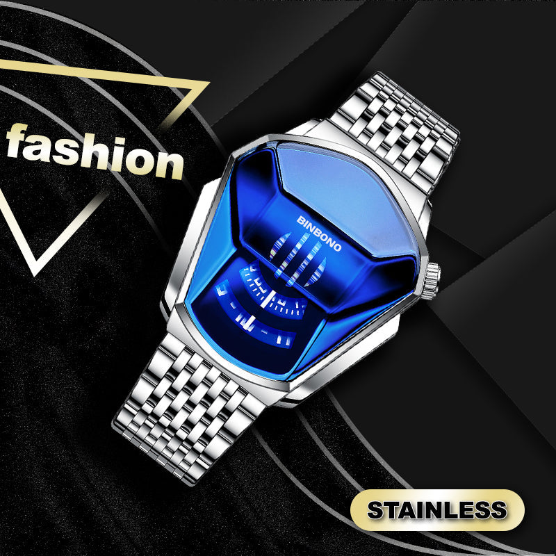Men's Diamond-Style Quartz Watch with Creative Second Hand