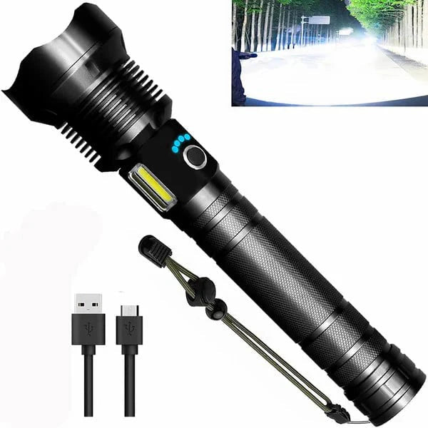 Avtoit | Tactical Flashlight – LED Flashlight with Zoom & Power Bank Function