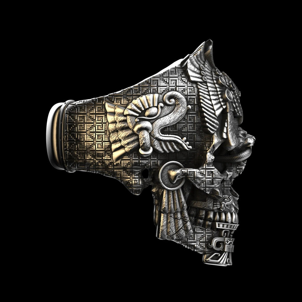 Avtoit | Sterling Silver Black Skull Ring