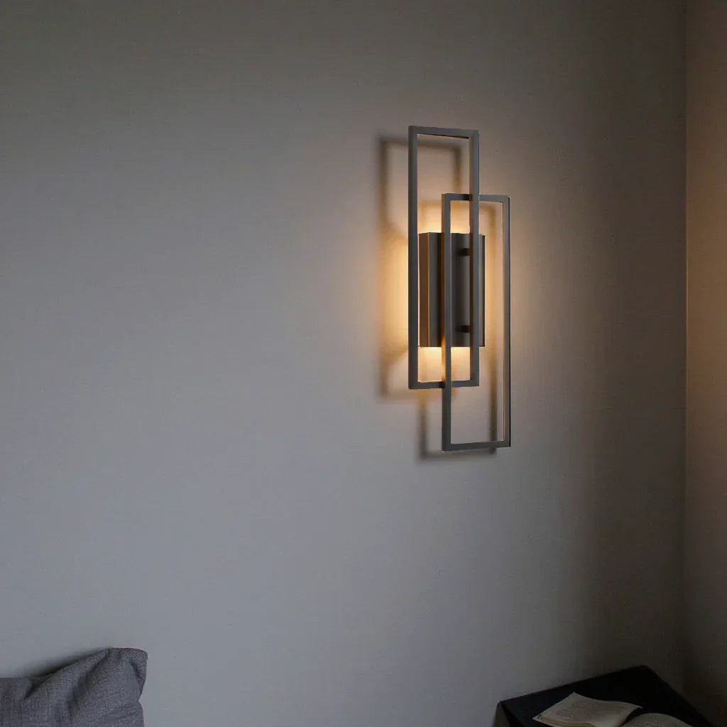 Avtoit | Modern Geometric LED Wall Light – Rectangle Design with Remote Dimming (Black or Copper Finish)
