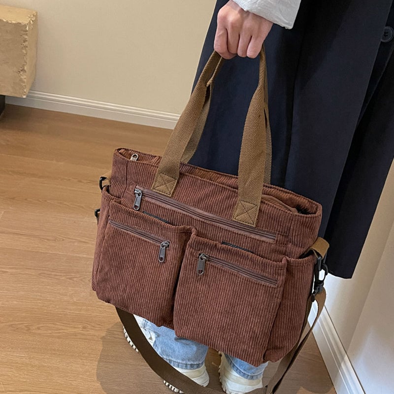 Avtoit | Solid Color Corduroy Tote Bag