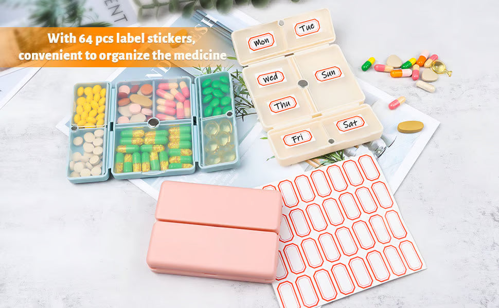 Avtoit | Daily Pill Organizer – Portable 7-Compartment Box with Secure Magnetic Closure (3 Pieces)