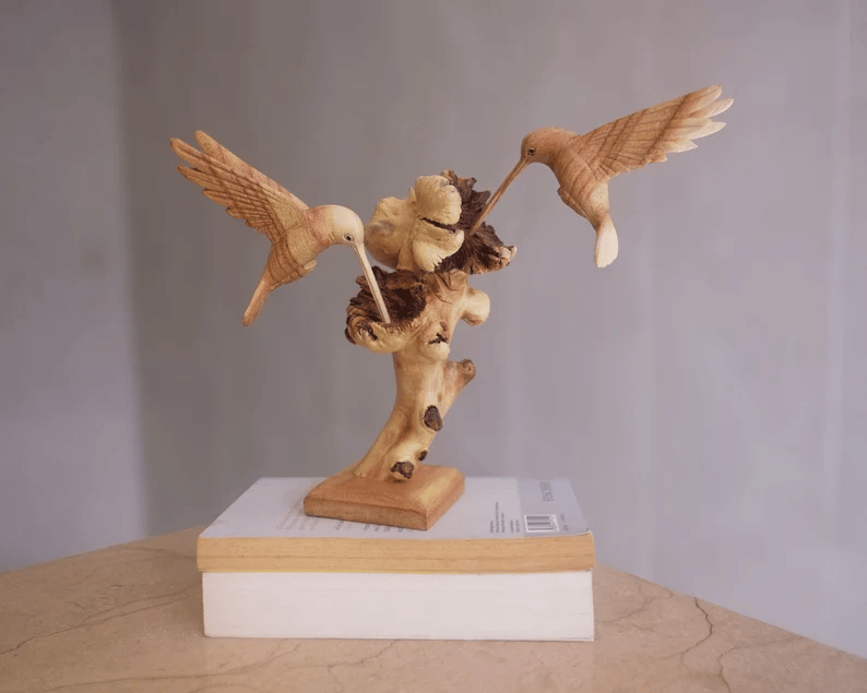 Avtoit | Hummingbird Feeding on a Flower, Handmade Sculpture