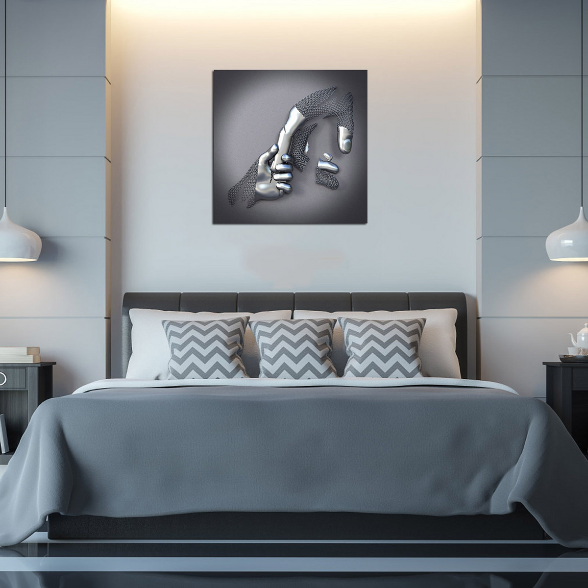 Avtoit | Canvas Art with Metal Figure - AmorArte