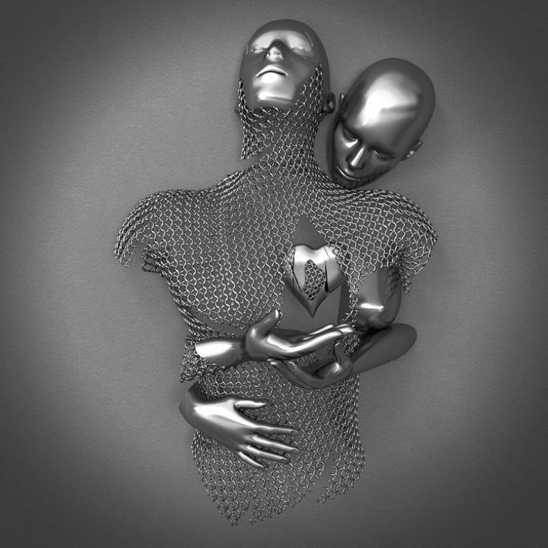 Avtoit | Canvas Art with Metal Figure - AmorArte