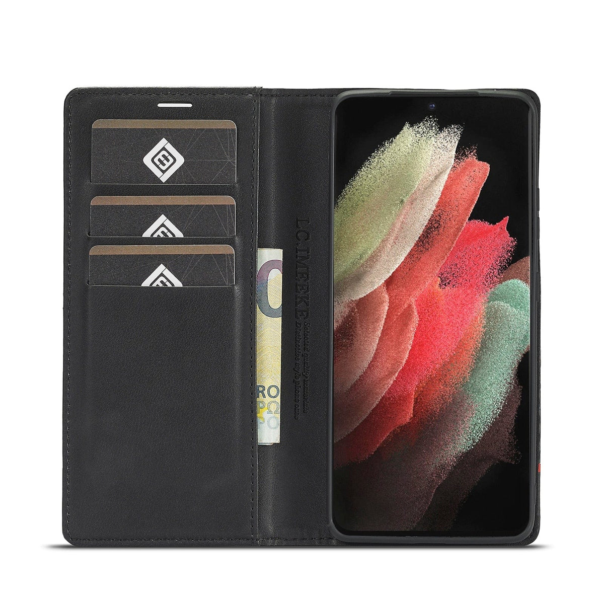Avtoit | S23 Phone case | Card holder made of carbon fiber leather with magnetic closure