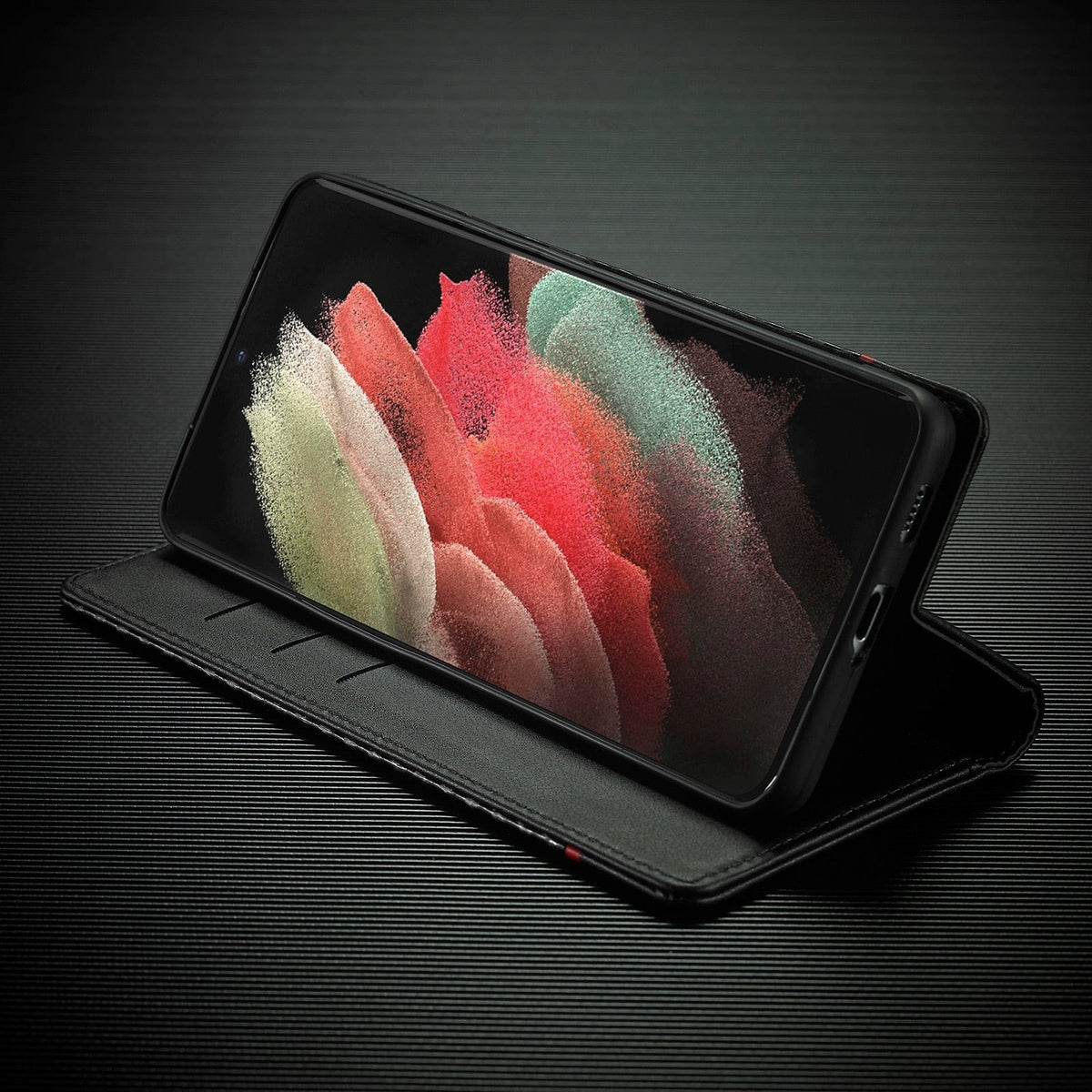 Avtoit | S23 Phone case | Card holder made of carbon fiber leather with magnetic closure